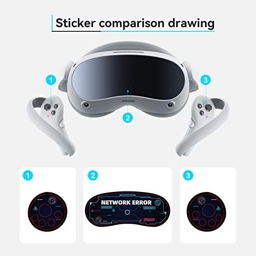 Налепница за налепница кожа за PICO 4, за леќи и контролори на слушалките VR, Заштита филм за рачка за игри и предно лице, VR додатоци за противрачје