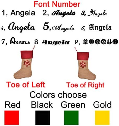 Aijiao Обичајно персонализирано име Бурлап Божиќни чорапи за подароци за подароци за елка за елка за дома -Ред 4 парчиња сетови