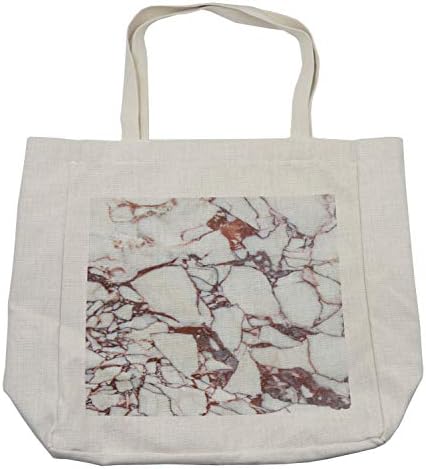 Амбезон мермер торба за купување, шема на доломит карпи со карактеристични вртлози и испукани линии Апстрактна уметност, еколошка торба