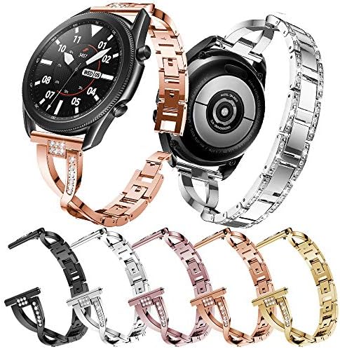 Fit For Samsung Galaxy Watch 3 45mm SM-R840 бендови жени мажи, 22мм брзо ослободување од не'рѓосувачки челик метал заменски