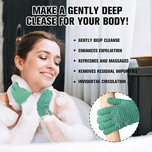 Evridwear Exfoliating рециклирано предиво, еколошки ракавици за бања за туширање, бањата, масажа и стружења на телото, отстранувач