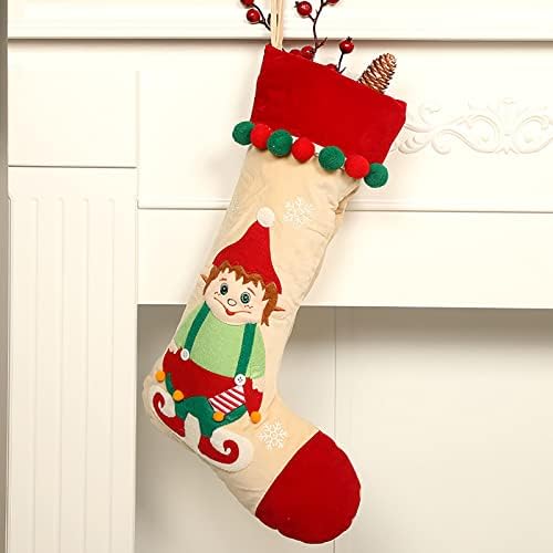 Големи Чорапи Бонбони Божиќни Украси Домашен Празник Божиќни Украси За Забави Гроздобер Божиќен Камин Венец