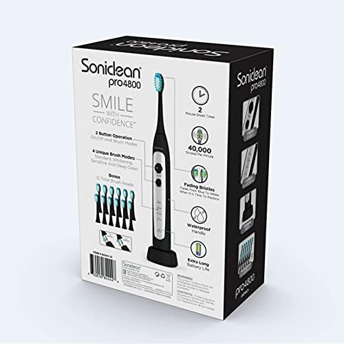 Soniclean Pro 4800 Електрична четка за заби за возрасни со 12 глави за четки за заби, четка за заби, автоматска четка за заби, четка