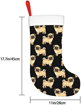 Божиќни чорапи, Pug loversубители на животни, подарок двострано камин што виси чорапи