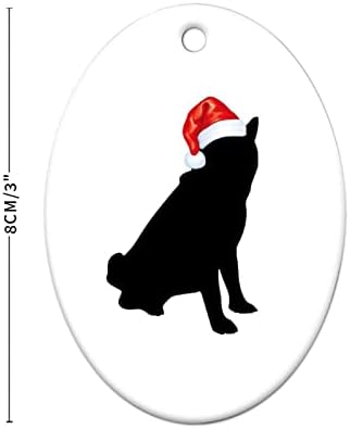 3 инчи Божиќно куче германски косилки за миленичиња силуети кучиња со Дедо Мраз овални украси за деца момчиња девојчиња кои висат украси