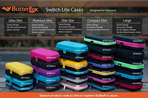 Case Butterfox Elite Case Case за Nintendo Switch Lite со 19 Game и 2 Micro SD картички - црна