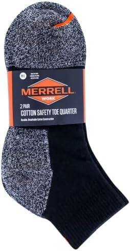 Чорапи за безбедност на екипажот за безбедност на памук Мерел и женски памук - пакет со парови Unisex 2 - опсег за поддршка на