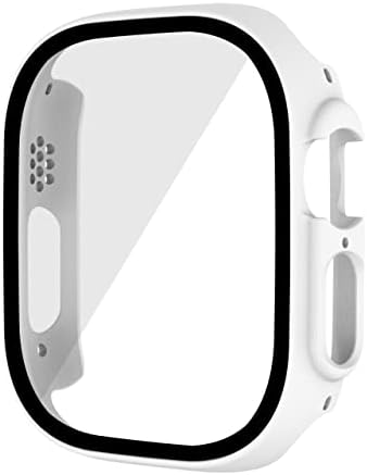 Ankang Hard PC Case+заштитен филм за Apple Watch 8 Ultra 49mm Bumper за рамки за iWatch Series 8 случаи транспарентно прикриено додавање