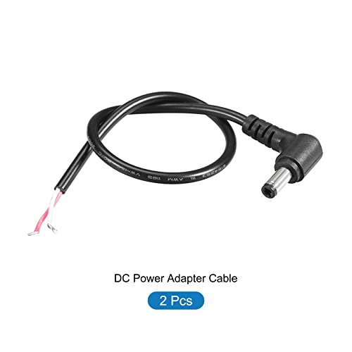 Rebower DC Power Cable Десен аголен кабел Машки конектори DC Pigtail Адаптер барел приклучок за приклучок [за CCTV DVR LED лента