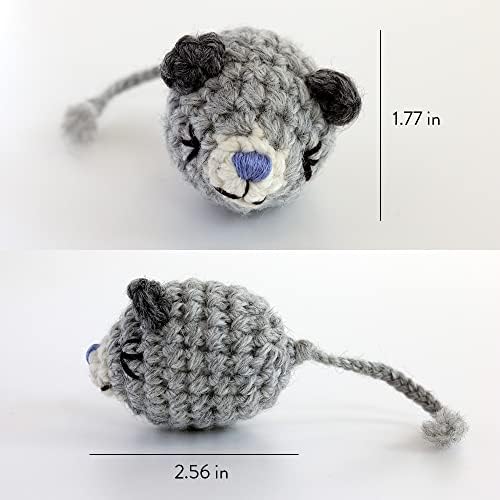 Неконо мачка играчка играчка-плетена глушец Незумино-амигуруми, вклучена органска мачка-Ултра лесна ткаенина рачно плетена