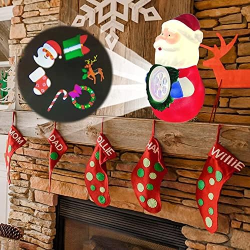 Forever Young & Co.Santa Божиќна светлина, USB Божиќна затворен проектор Светло со автоматско ротирачки снежен човек, дрво, топка и проекција