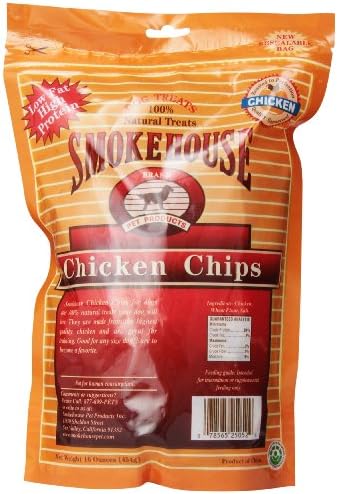 Smokehouse 100-процентни природни пилешки чипови за кучиња, 16-унца