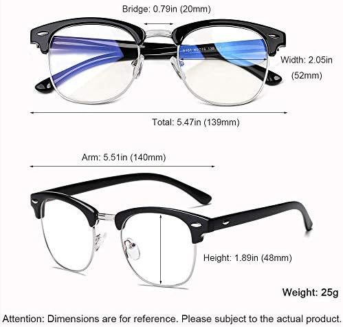 Старини сини светлосни очила за жени мажи, компјутер/игри/ТВ/телефони сини блокатор очила, анти -очила и УВ сјај