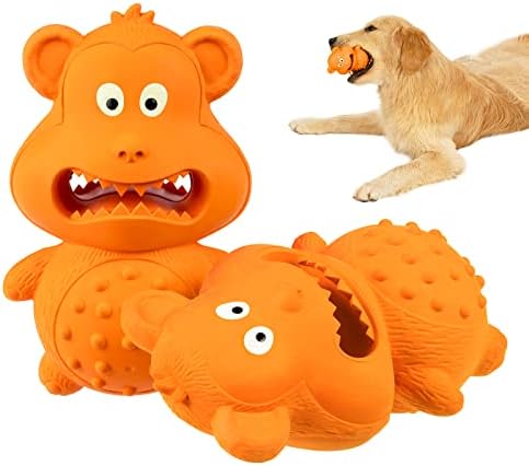 Играчки за кучиња Cherlam за агресивни џвакачи, играчки за џвакање на кученца за забивање на природен гумен звук привлекува внимание/намалување