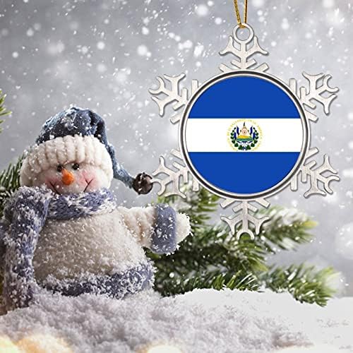 Ел Салвадор Божиќни украси Ел Салвадор Национално знаме Божиќни украси Подарок град сувенир Божиќ чувар метал снегулка Божиќни