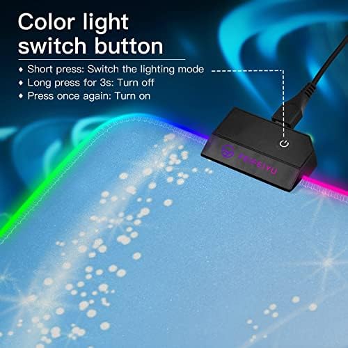 MNSRUU Gaming Mouse Pad RGB - Голема Led Тастатура Рампа Со Непречено Водоотпорна Површина И Нелизгачка Гумена Основа, 35,4