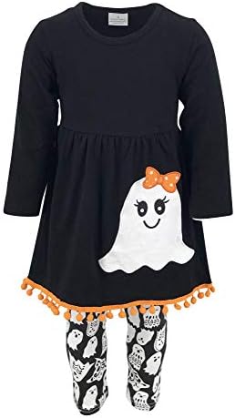 Уникатна облека за бебиња со 3 парчиња дух на вештерки со марама на бесконечност