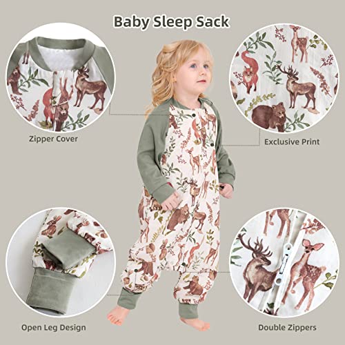 Lifetree бебе вреќа за спиење со нозе, носено ќебе, мека торба за спиење, долги ракави, памук од бамбус, мал