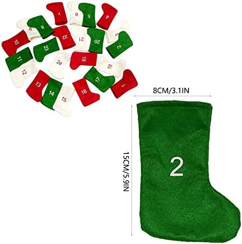 Велигденски Украси ЗА Домови 24 ПАРЧИЊА Чорапи Божиќни Украси САМ Божиќно Одбројување Ѕид Календар Торба За Подароци Приврзок