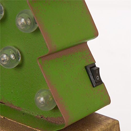 Glitzhome 7,48 ”H Маркеј LED светлосен држач за порибување на новогодишни елки, метални Божиќни порибни батерии управувана со декоративно камин