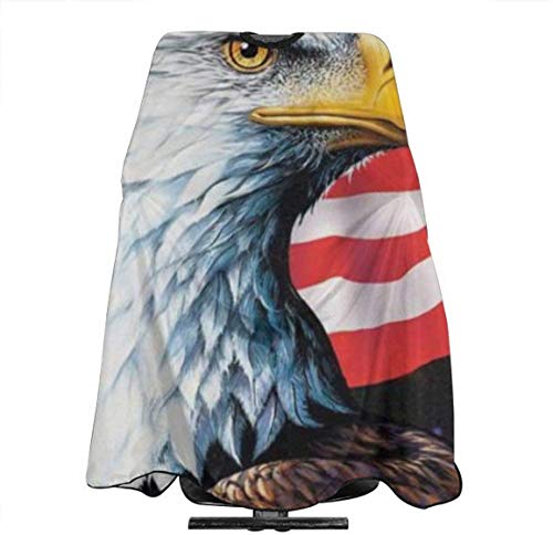 Американскиот Орел Знаме Фризура Престилка Салон Кејп Унисекс Возрасни Полиестер Фризерски Шал Покритие Одговара за Бербер Домашна употреба