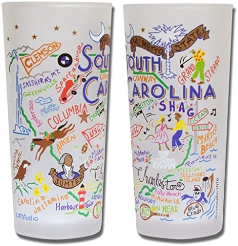 Катстудио Јужна Каролина Чаша За Пиење | Уметнички Дела Инспирирани Од Географија Отпечатени На Матирана Чаша