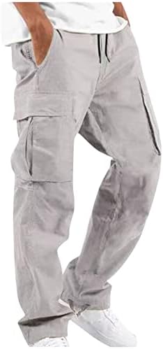 Карго панталони од Dreamlascar за мажи кои пешачење панталони тренираат опуштено вклопени пешачки панталони обични атлетски панталони со џебови