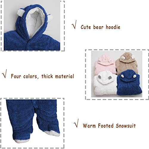 Xmwealthy unisex облека за бебиња Зимски палта Симпатични новороденчиња скокање со комбинезони за сноузии за тела
