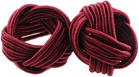 E-Outate 2 парчиња црвени бургундски плетенки со јажето од салфетка