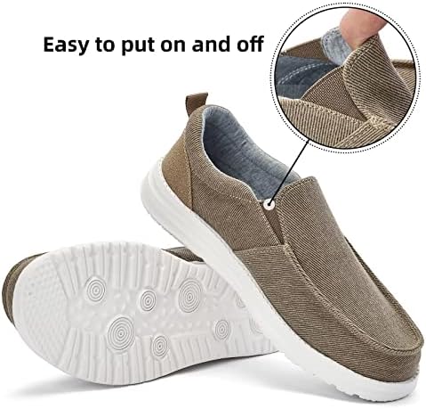 GQQ Mens Loafers Обични чевли за лизгање-чевли со чамци удобни лесни платно патики кои не се лизгаат чевли за одење