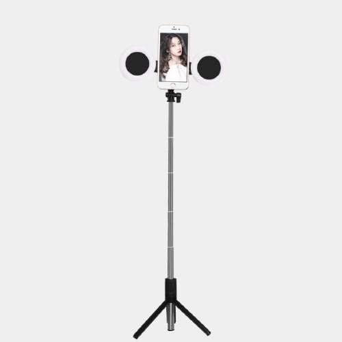 Штанд со боксер и монтирање компатибилен со vivo y21 - selfiepod на Ringlight, Selfie Stick Extendable Arm со прстенеста светлина за Vivo