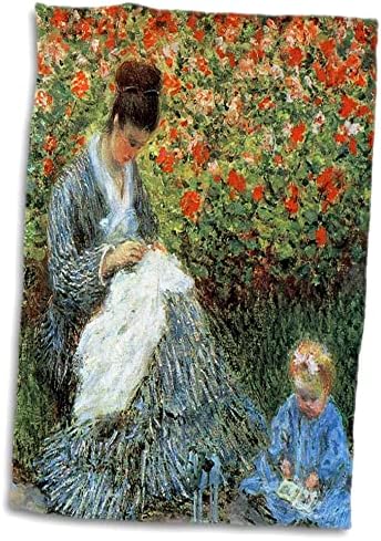 3drose Camille Monet и дете во градината Градина Аргентиуил, 1875 година. - крпи