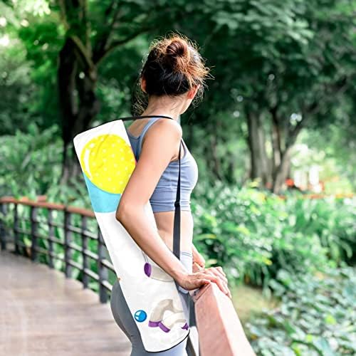 Катун еднорог со балон јога носач торба со рамо од лента за јога торбичка торба торба со торба за плажа