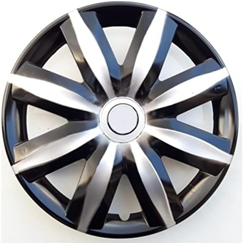 Копри сет од покривка од 4 тркала од 14 инчи сребрено-црно хабкап, вклопува Хонда Рено
