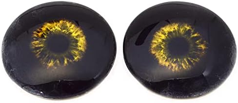 Дизајн на брадавици на Меган, црно -жолто застрашувачко зомби чудовиште хорор стакло очи од 6 мм до 60мм гаден Ноќта на вештерките за