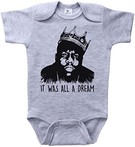 Baffle Biggie Smalls Baby Onesie, Biggie - Сето тоа беше сон, хип -хоп -хоп рап унисекс бебиња, новороденче едно парче облека
