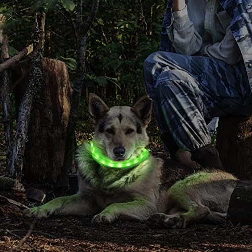 MYPETAGS LED Куче Јака, Осветли Куче Јаки, USB Полнење Куче Светла За Ноќно Одење, Прилагодливи Безбедност Ѓердан За Мали Средни Кучиња