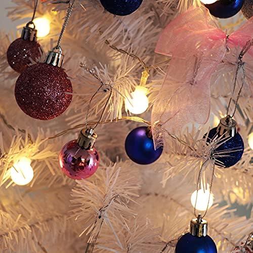 Fonzci 24 -инчен мини новогодишна елка со LED светла жици и украси, вештачко божиќно дрво Мало таблета Божиќно дрво за дома Божиќни украси