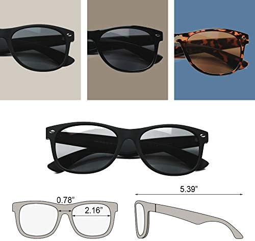 Бифокално читање очила за сонце за мажи и жени-класични, ретро стил UV400 заштита од сонце на отворено читатели очила за очила