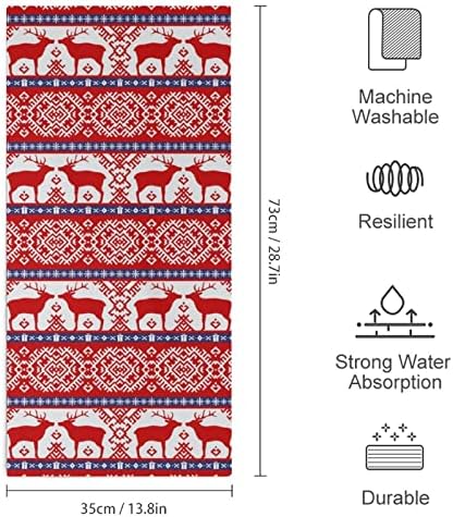 Божиќна народна шема со крпа за миење на елени 28,7 x13,8 крпи за лице Суперфинирани влакна Високо апсорбираат крпи за крпи