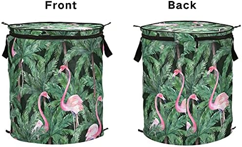 Акварел Тропски Фламинго Поп-Ап Пречка за Перење Со Капак Преклоплива Корпа За Складирање Склоплива Торба За Перење за Кампување Расадник