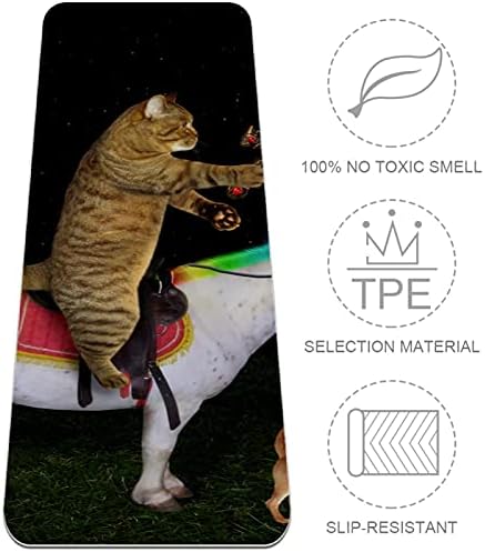 6мм Екстра густа јога мат, мачка возење со еднорог коњ за печатење еко-пријателски вежби за вежбање душеци пилатес мат со јога, тренингот,