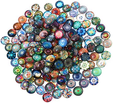 Абаодам 200 парчиња стаклени мозаични плочки со разновиден стил на мозаични плочки мермери скапоцени камења за правење накит за