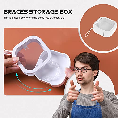 DoITOOL преносен протеза кутија за лажни заби за складирање на заби за патувања Ортодонтски загради за држачи за држачи бело