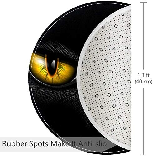 Очите на жолт мачка, не -лизгање 15,7 тркалезна област килими теписи за деца спална соба бебешка соба игра Расадник