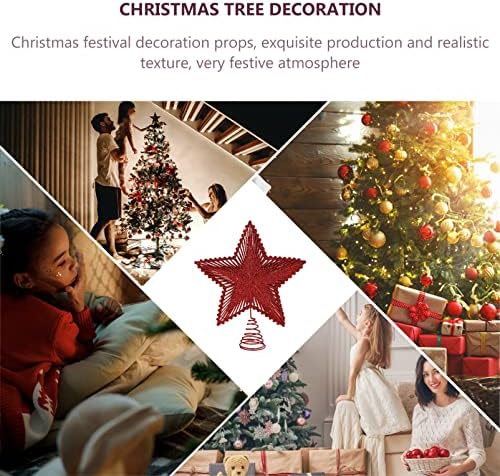 Божиќна Ѕвезда Топер Декорација: Сјај Божиќна Елка Ѕвезда Украс За Новогодишни Украси Виси Украс