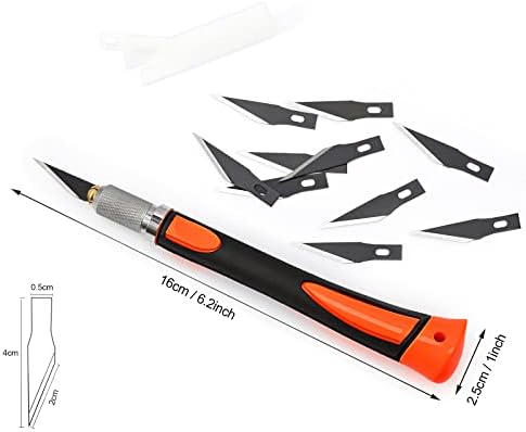 Комплет за ножеви за ножеви со прецизно хоби за ехдис со 10 парчиња лопати за уметност, работно-стипендил, бодување, белешка за книги, моделирање