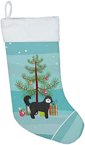 Богатства на Каролина CK3823CS црна кокапуско новогодишно порибување, камин што виси чорапи Божиќна сезона забава Декорации за семејство