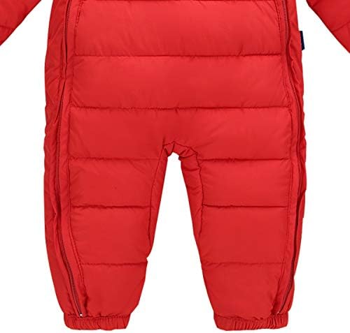 Среќна цреша бебешка снежна костум симпатична качулка скок зимски зимски патент со долг ракав 3 парчиња палто