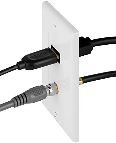 Fosmon 4k HDMI Ѕид Плоча, 1-Порт HDMI Кабел Кабел Со Ethernet + Coaxial ТВ F Конектор, Еден Излез Порта Faceplate Капак ЗА HDTV,